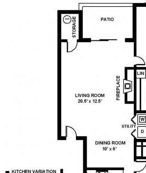 The Bradford Floorplan 2 Bed, 2 Bath, 1077 sq. ft. The Bradford