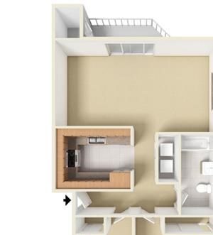 2 Bed - 1 Bath |865 sq ft 2 Bedroom 1 Bathroom floorplan