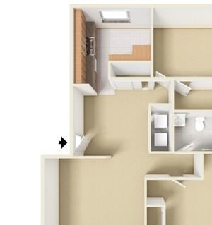 2 Bed - 2 Bath |1010 sq ft 2 Bedroom 2 Bathroom Deluxe floorplan