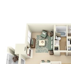 2 Bed, 1 Bath, 1042 sq. ft.