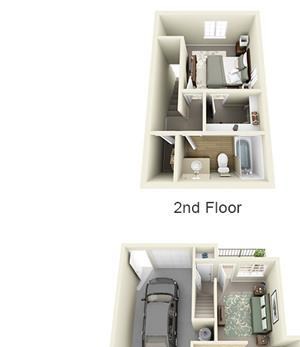 1 Bed, 1 Bath, 700 sq. ft. TH