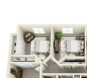 3 Bed, 2 Bath, 1120 sq. ft.