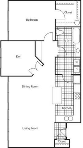 Palermo 957 1 Bed 1 Bath Floor Plan Palermo 957 1 Bed 1 Bath Floor Plan at Bella Terra Apartments, Washington, 98275