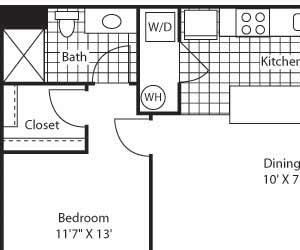 Venice 2 Bed 2 Bath Floor Plan Venice 2 Bed 2 Bath Floor Plan at Bella Terra Apartments, Mukilteo