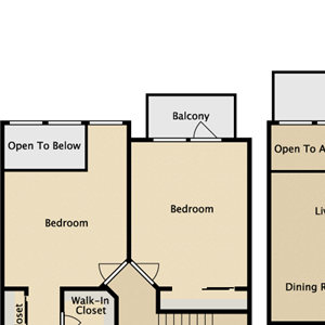 Townhouse C, 2 br, 1.5 ba, 1228 sq. ft.
