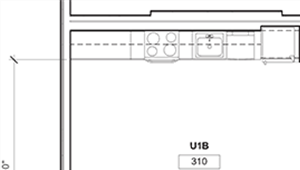1 Bed - 1 Bath, 688 sq ft, Urban 1 Bedroom C floor plan