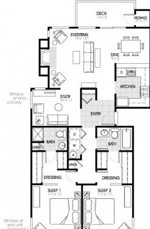 B6 Floorplan 2 Bed - 2 Bath |1197 sq ft B6 Floorplan at The Fairways Apartments