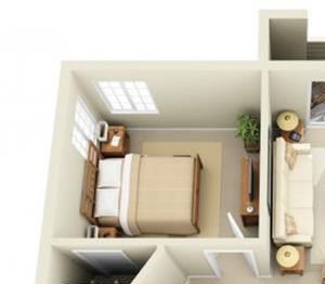 The Harris - One Bedroom-1 Bath Floorplan 1 Bed 1 Bath, 820 square feet floor plan The Harris