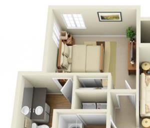 The Neville - Two Bedroom-2 Bath Floorplan 2 Bed 2 Bath, 976 square feet floor plan The Neville