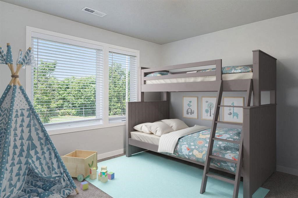 Townhomes for Rent Vancouver WA - Ridgeline View - Bedroom with Oversized Windows and Grey Walls