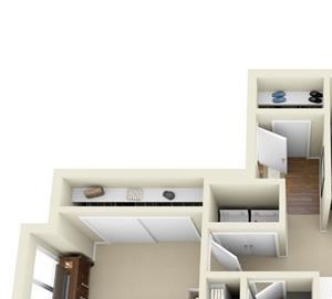 1 Bed - 1 Bath, 774 sq ft, Chelsea floor plan