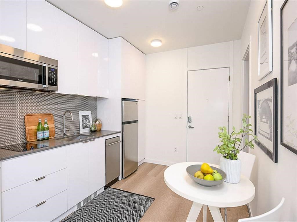 Kitchen with stainless steel appliances