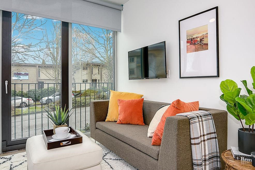 Living room with large windows