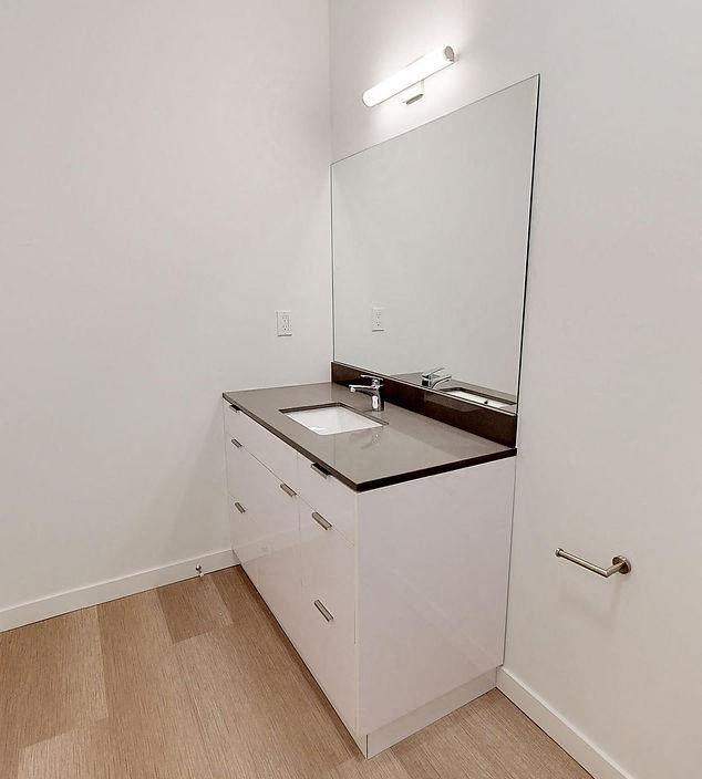 Sink and vanity with mirror