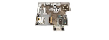 1 bedroom apartment layout in Stockbridge, GA at Southwinds Point, comfortable pet-friendly living near South Atlanta