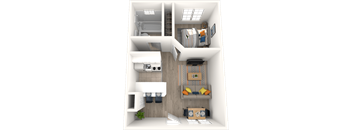 a floor plan of a 1 bedroom apartment