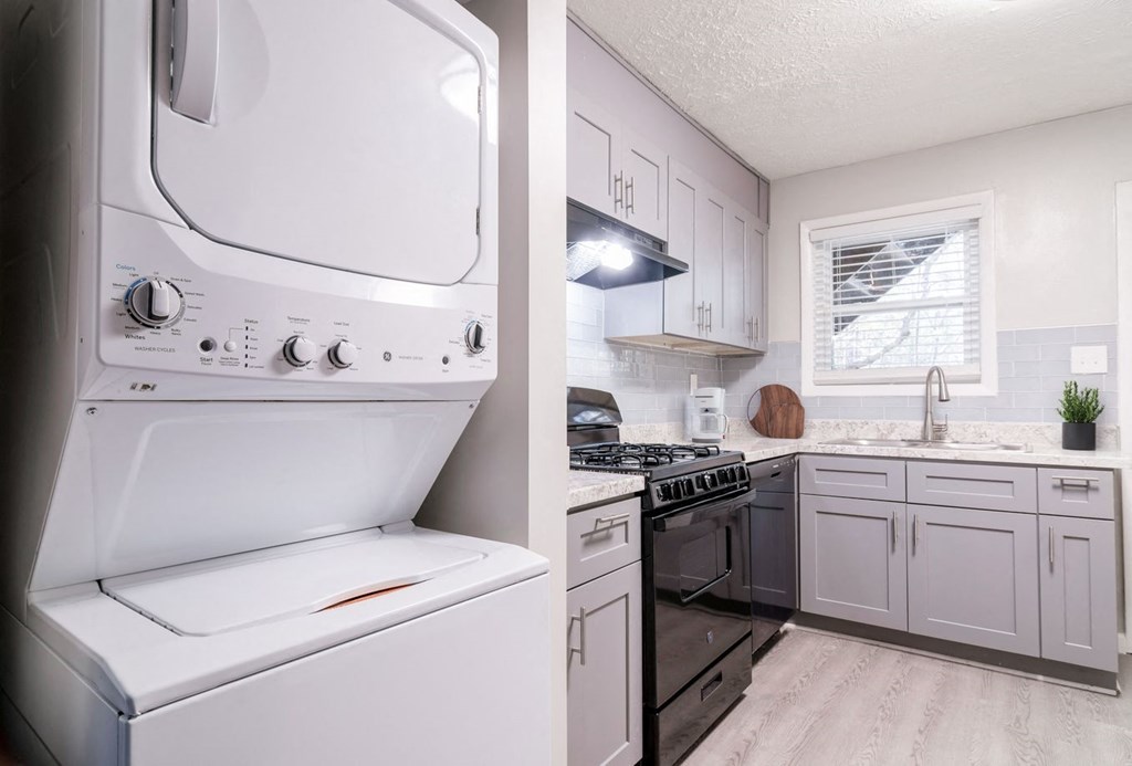 Westwood Glen apartments in Atlanta Georgia photo of stackable washer and dryer