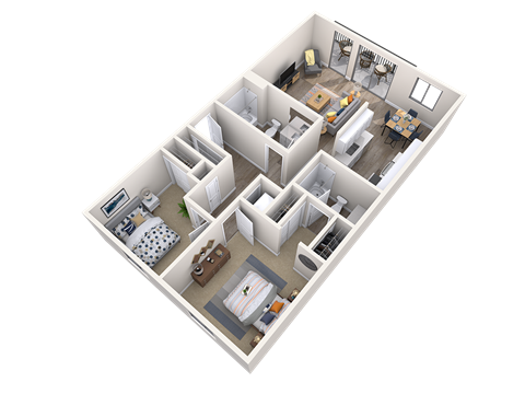  1, 2br, 2ba, 920 sq. ft.