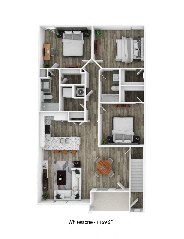 a floor plan of a 1 bedroom apartment