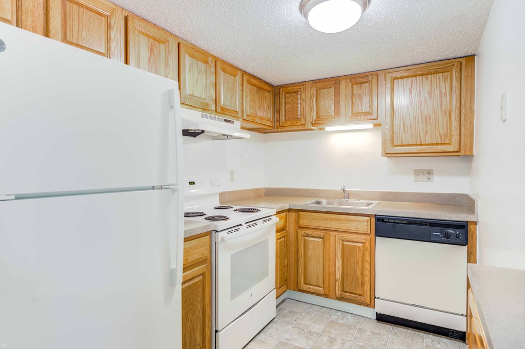 kitchen with white appliances
