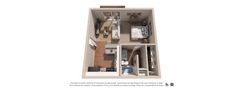 studio floor plan at Woodlake Villas apartments in Orlando FL 450 sq ft pet-friendly apartment in Conway Orlando