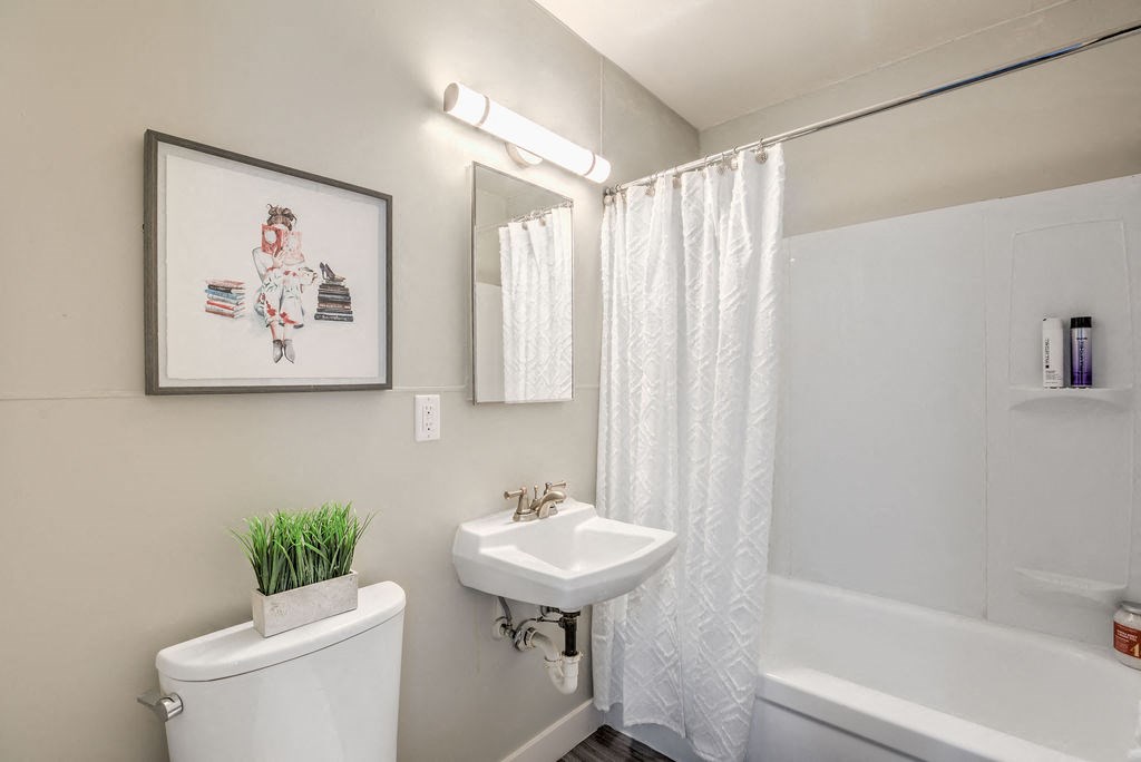 a bathroom with a sink toilet and a shower