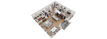 bedroom floor plan an in 3d