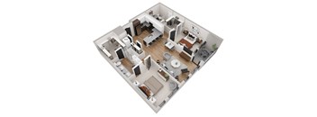 bedroom floor plan an in 3d