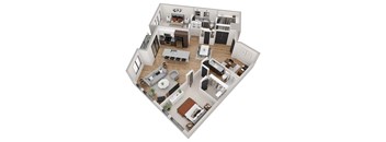 bedroom floor plan an in 3d