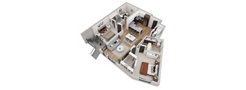bedroom floor plan an in 3d