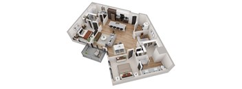 bedroom floor plan an in 3d