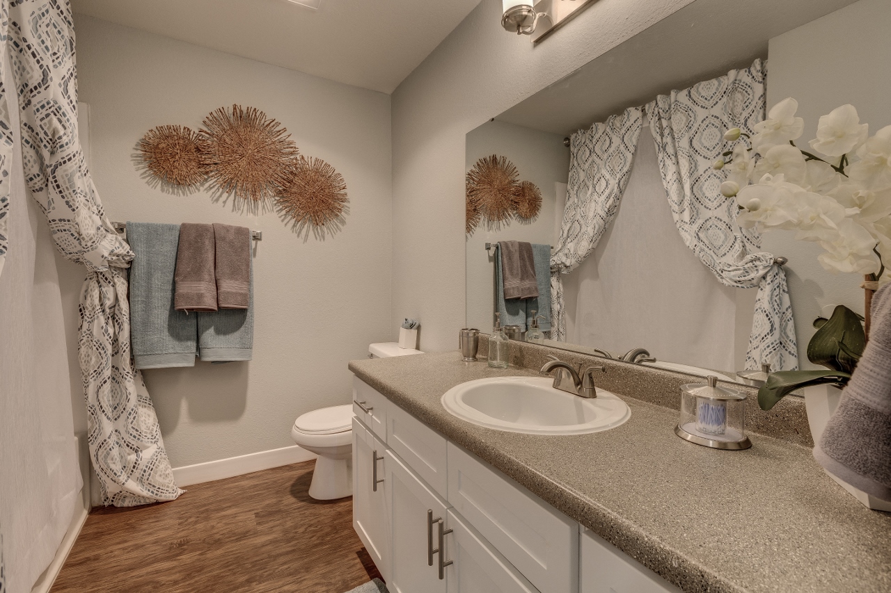 Designer Granite Countertops in all Bathrooms at Cedar Crest, Beaverton, 97078