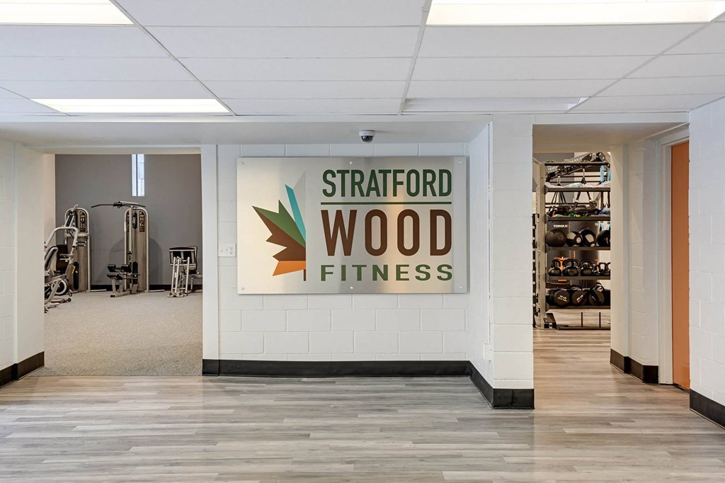 Stratford Wood Apartments and Townhomes in Minnetonka, MN Photo of Stratford Wood Fitness center sign
