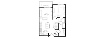 A black and white image of a floor plan for a house.