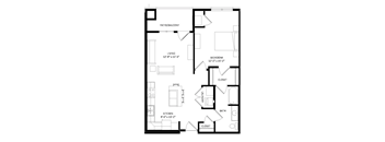 A black and white image of a house floor plan.