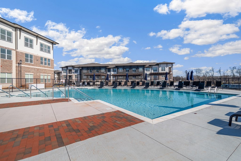 our apartments have a resort style pool with lounge chairs