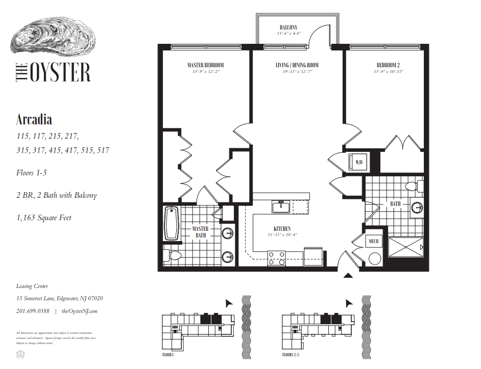 A floor plan for a property with the name Oyster on it.