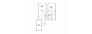 A floor plan of a house with a living room, dining room, master bedroom, and garage.