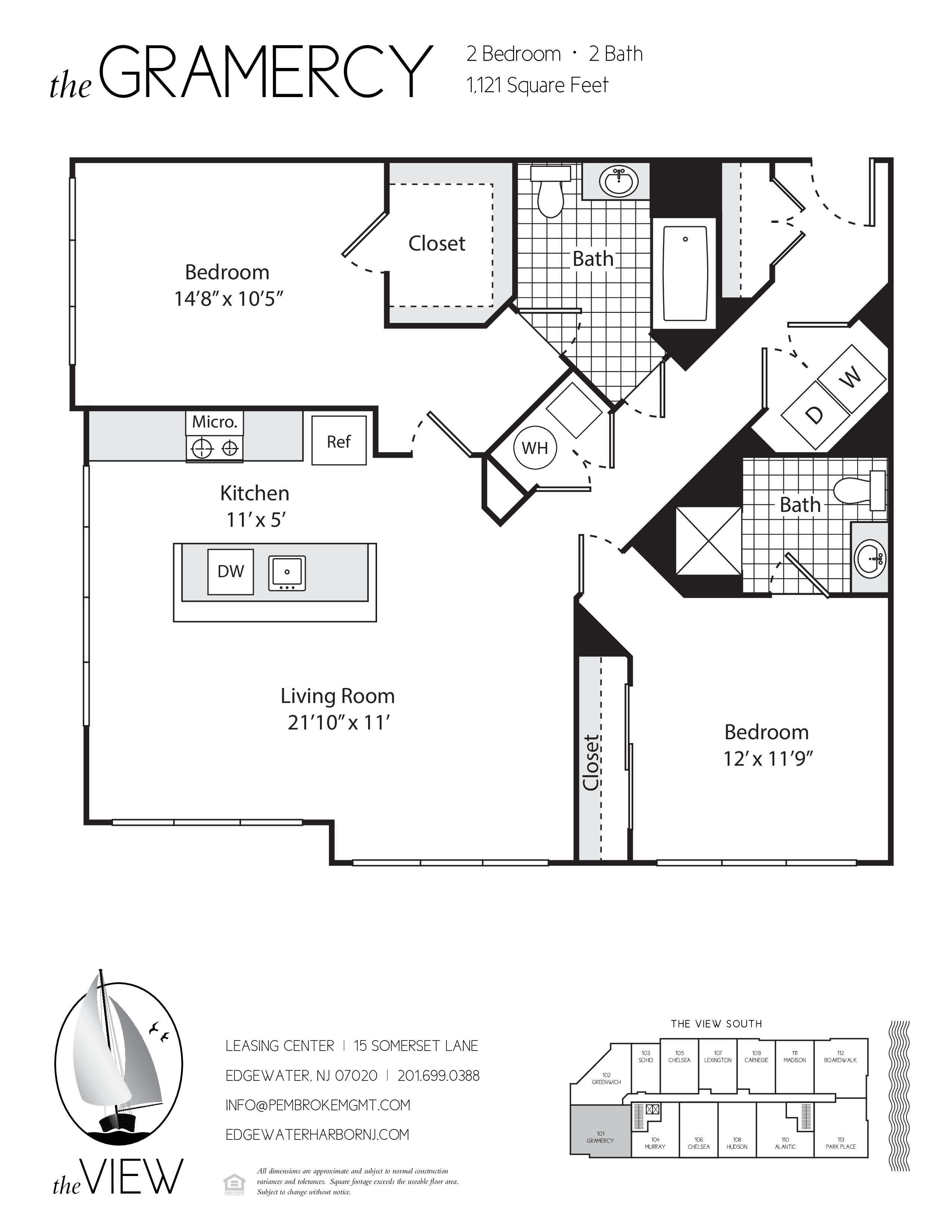 A black and white image of a floor plan for a property called The Glamery.