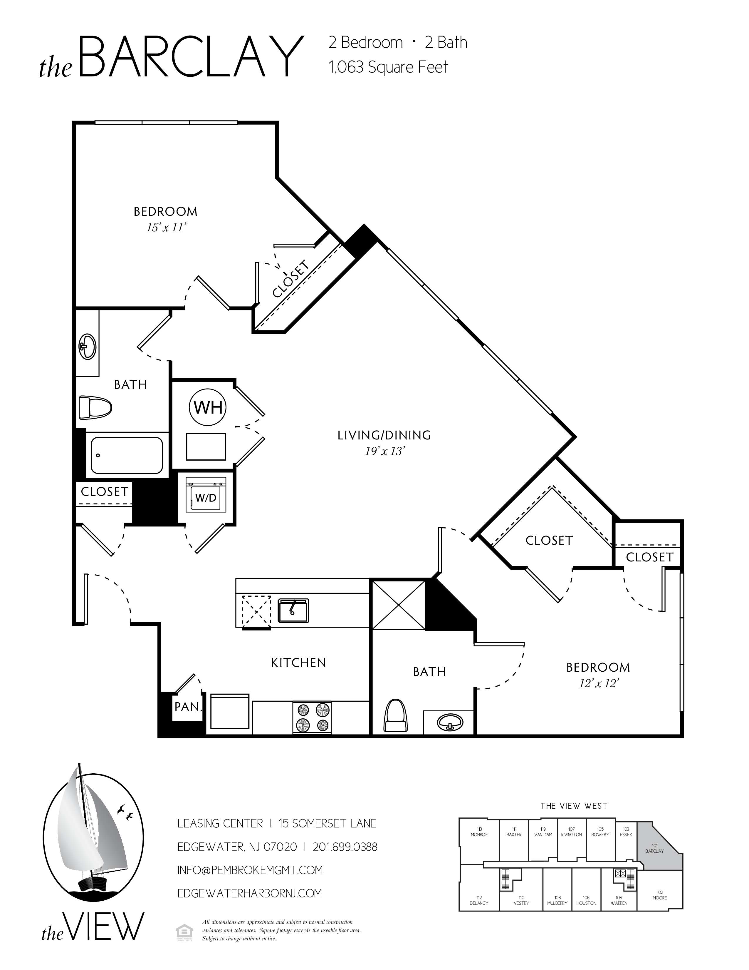 A black and white diagram of apartment layout with the title