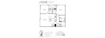A floor plan for a property with two bedrooms and two bathrooms.