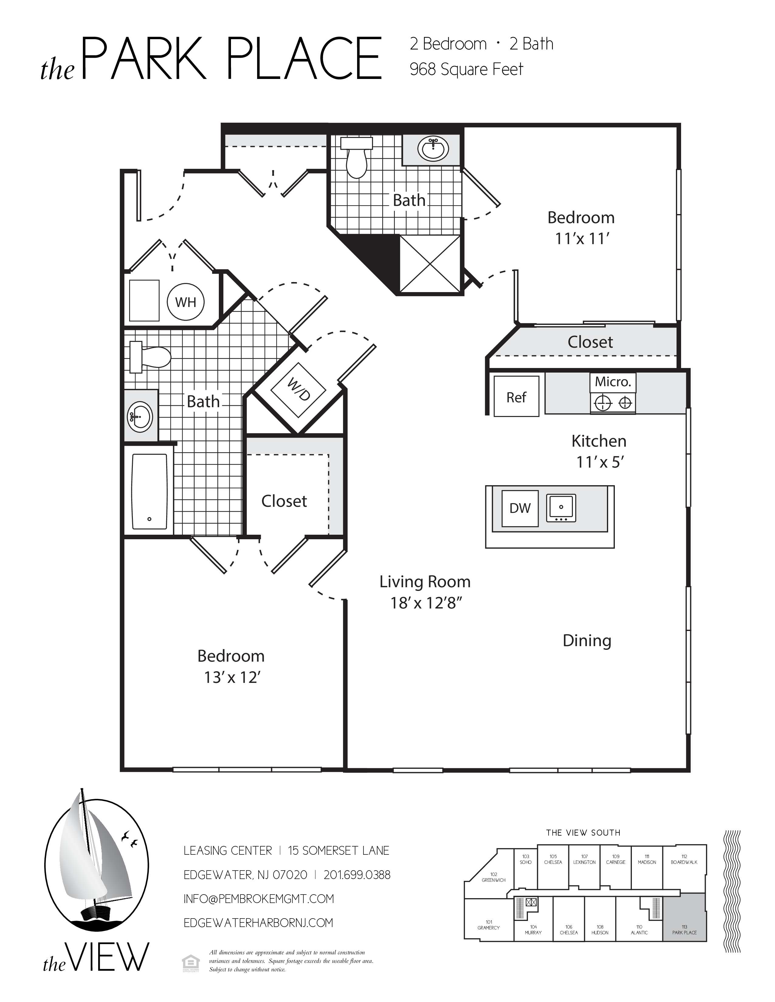A floor plan for a property called The Park Place is displayed.