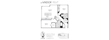 A black and white image of a floor plan for a property called the Windsor.