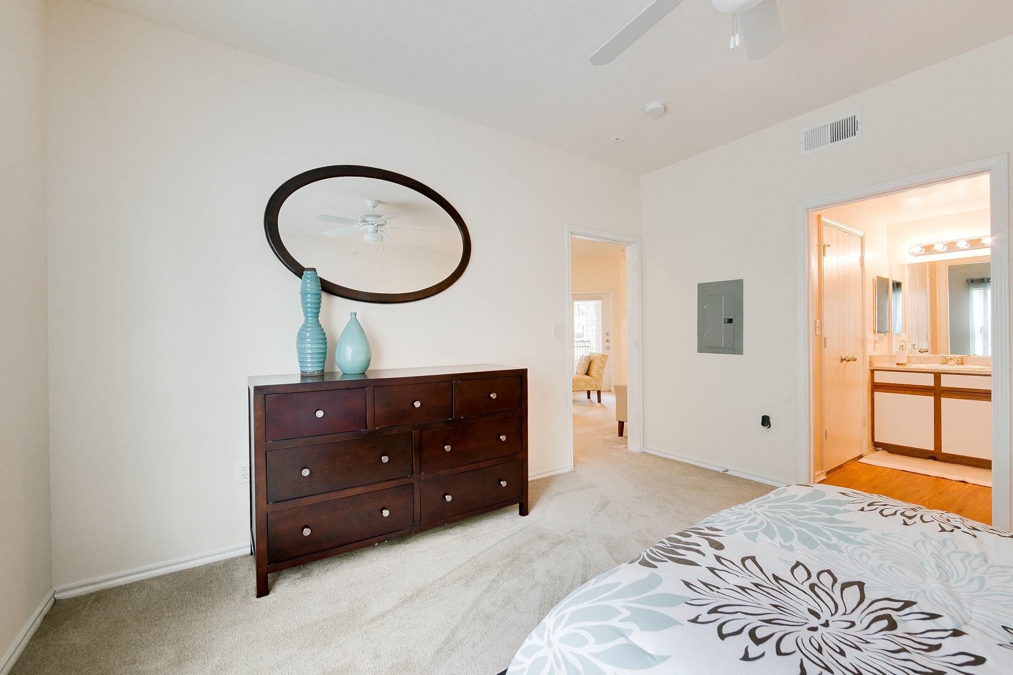 bedroom with lots of natural light