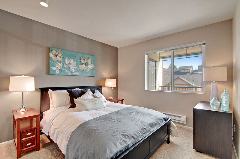 bedroom with large window