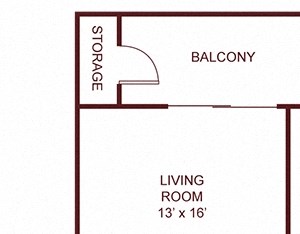 2 Bed, 1 Bath, 850 sq. ft. Bellino floor plan