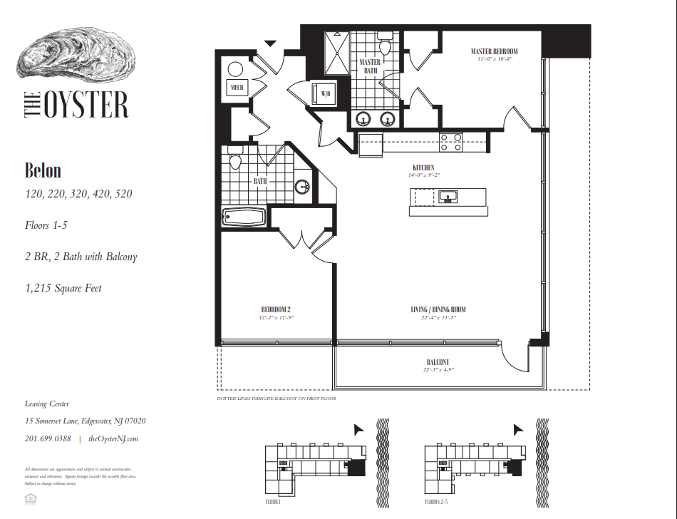 A floor plan for an Oyster Belon apartment is displayed.