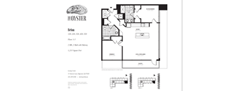 A floor plan for an Oyster Belon apartment is displayed.