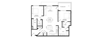 A black and white image of a floor plan for a house.