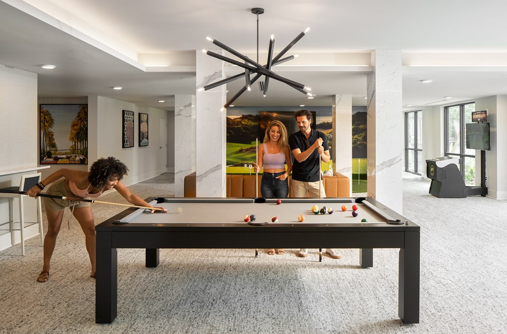 Luxury Boca Raton Apartments – CERU - Clubhouse with Billiards Table